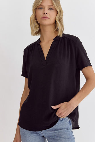 Keep it Simple V-Neck Top - Black *Regular & Curvy*