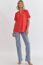 Load image into Gallery viewer, Keep it Simple V-Neck Top - Red *Regular &amp; Curvy*