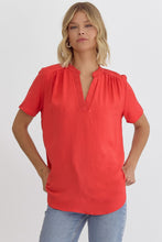 Load image into Gallery viewer, Keep it Simple V-Neck Top - Red *Regular &amp; Curvy*