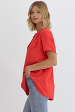 Load image into Gallery viewer, Keep it Simple V-Neck Top - Red *Regular &amp; Curvy*