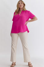 Load image into Gallery viewer, Keep it Simple V-Neck Top - Hot Pink *Regular &amp; Curvy*