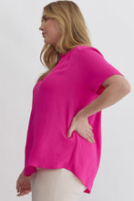Load image into Gallery viewer, Keep it Simple V-Neck Top - Hot Pink *Regular &amp; Curvy*