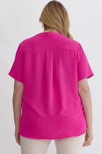 Load image into Gallery viewer, Keep it Simple V-Neck Top - Hot Pink *Regular &amp; Curvy*