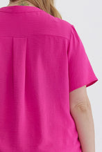 Load image into Gallery viewer, Keep it Simple V-Neck Top - Hot Pink *Regular &amp; Curvy*