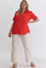 Load image into Gallery viewer, Keep it Simple V-Neck Top - Red *Regular &amp; Curvy*