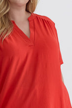 Load image into Gallery viewer, Keep it Simple V-Neck Top - Red *Regular &amp; Curvy*