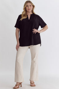 Keep it Simple V-Neck Top - Black *Regular & Curvy*