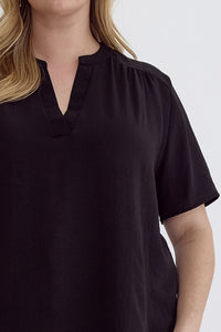 Keep it Simple V-Neck Top - Black *Regular & Curvy*