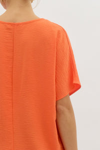 Blissful Basics V-Neck Top - Orange
