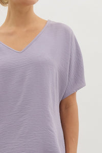 Blissful Basics V-Neck Top - Lavender *Regular & Curvy*