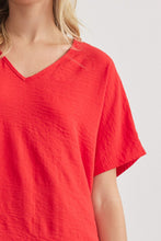 Load image into Gallery viewer, Blissful Basics V-Neck Top - Red *Regular &amp; Curvy*