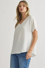 Load image into Gallery viewer, Blissful Basics V-Neck Top - Off White *Regular &amp; Curvy*