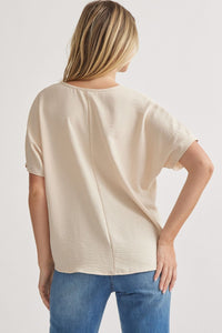 Blissful Basics V-Neck Top - Oatmeal