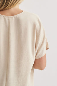 Blissful Basics V-Neck Top - Oatmeal