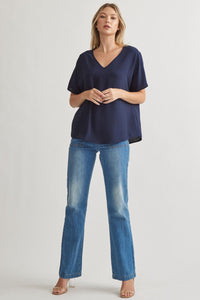 Blissful Basics V-Neck Top - Navy *Regular & Curvy*