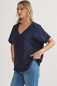 Blissful Basics V-Neck Top - Navy *Regular & Curvy*