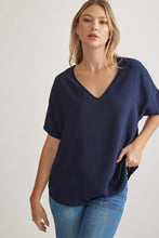 Load image into Gallery viewer, Blissful Basics V-Neck Top - Navy *Regular &amp; Curvy*