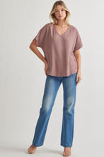 Load image into Gallery viewer, Blissful Basics V-Neck Top - Mocha *Regular &amp; Curvy*