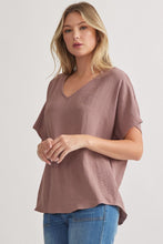 Load image into Gallery viewer, Blissful Basics V-Neck Top - Mocha *Regular &amp; Curvy*