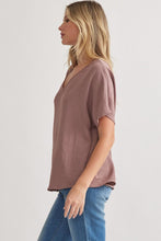 Load image into Gallery viewer, Blissful Basics V-Neck Top - Mocha *Regular &amp; Curvy*