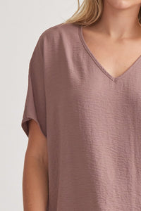 Blissful Basics V-Neck Top - Mocha *Regular & Curvy*