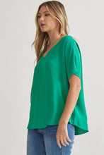 Load image into Gallery viewer, Blissful Basics V-Neck Top - Kelly Green *Regular &amp; Curvy*