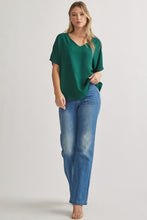 Load image into Gallery viewer, Blissful Basics V-Neck Top - Hunter Green