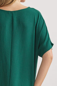 Blissful Basics V-Neck Top - Hunter Green