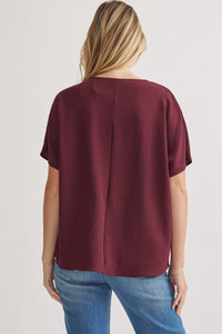 Blissful Basics V-Neck Top - Burgundy *Regular & Curvy*