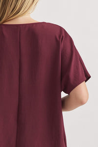 Blissful Basics V-Neck Top - Burgundy *Regular & Curvy*