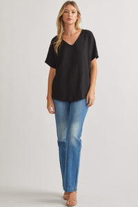 Blissful Basics V-Neck Top - Black *Regular & Curvy*