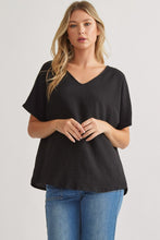 Load image into Gallery viewer, Blissful Basics V-Neck Top - Black *Regular &amp; Curvy*