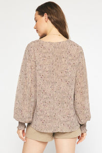 Isabella Floral Top - Taupe
