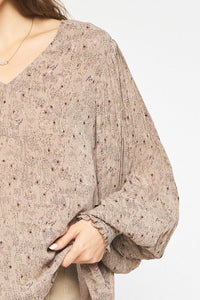 Isabella Floral Top - Taupe