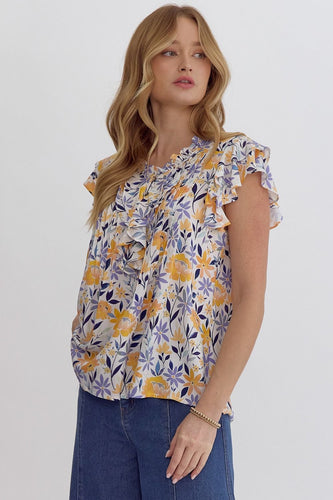 Sunflower Ruffle Top