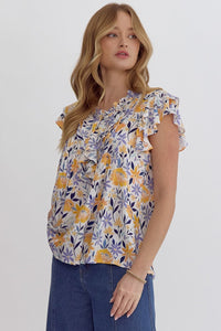Sunflower Ruffle Top