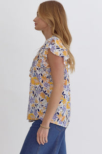 Sunflower Ruffle Top