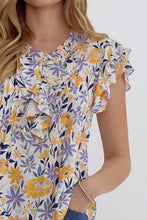Load image into Gallery viewer, Sunflower Ruffle Top