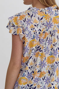 Sunflower Ruffle Top