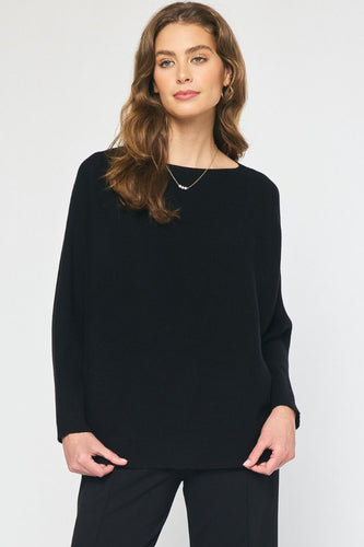 So True Ribbed Top - Black