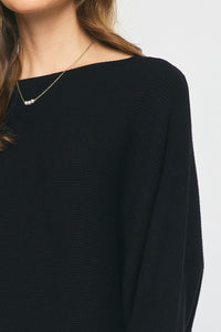 So True Ribbed Top - Black