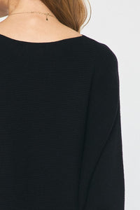So True Ribbed Top - Black