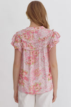 Load image into Gallery viewer, Rosey Floral Ruffle Top - Pink