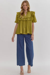 Havan Ruffle Top - Green