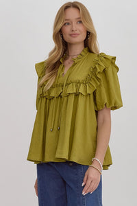 Havan Ruffle Top - Green