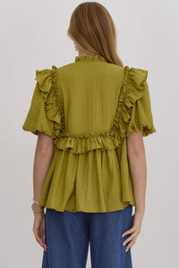 Havan Ruffle Top - Green