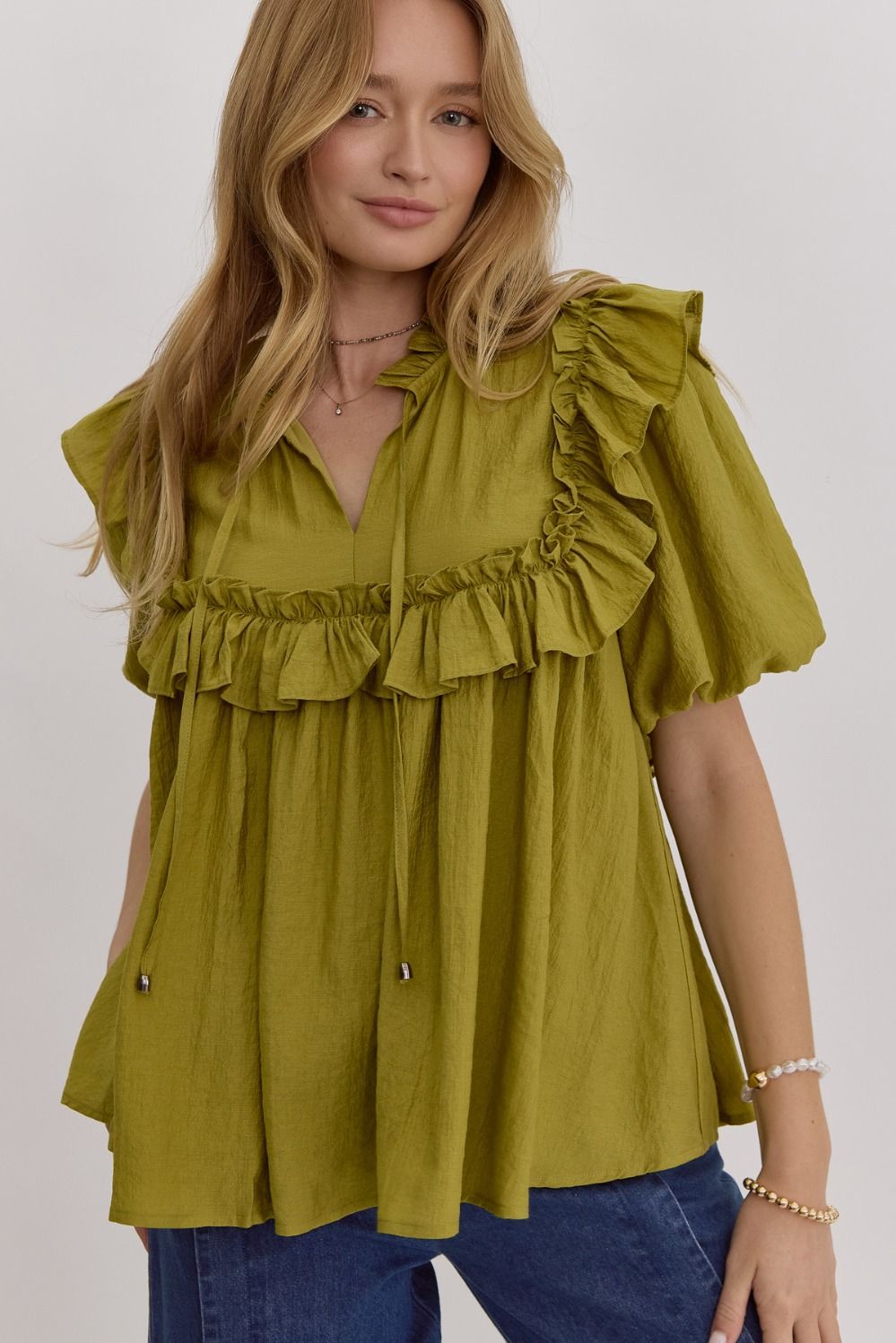 Havan Ruffle Top - Green