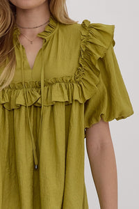 Havan Ruffle Top - Green