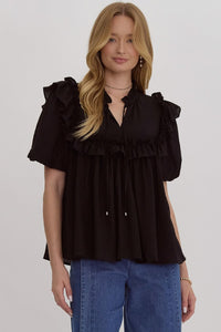 Havan Ruffle Top - Black