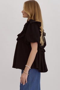 Havan Ruffle Top - Black